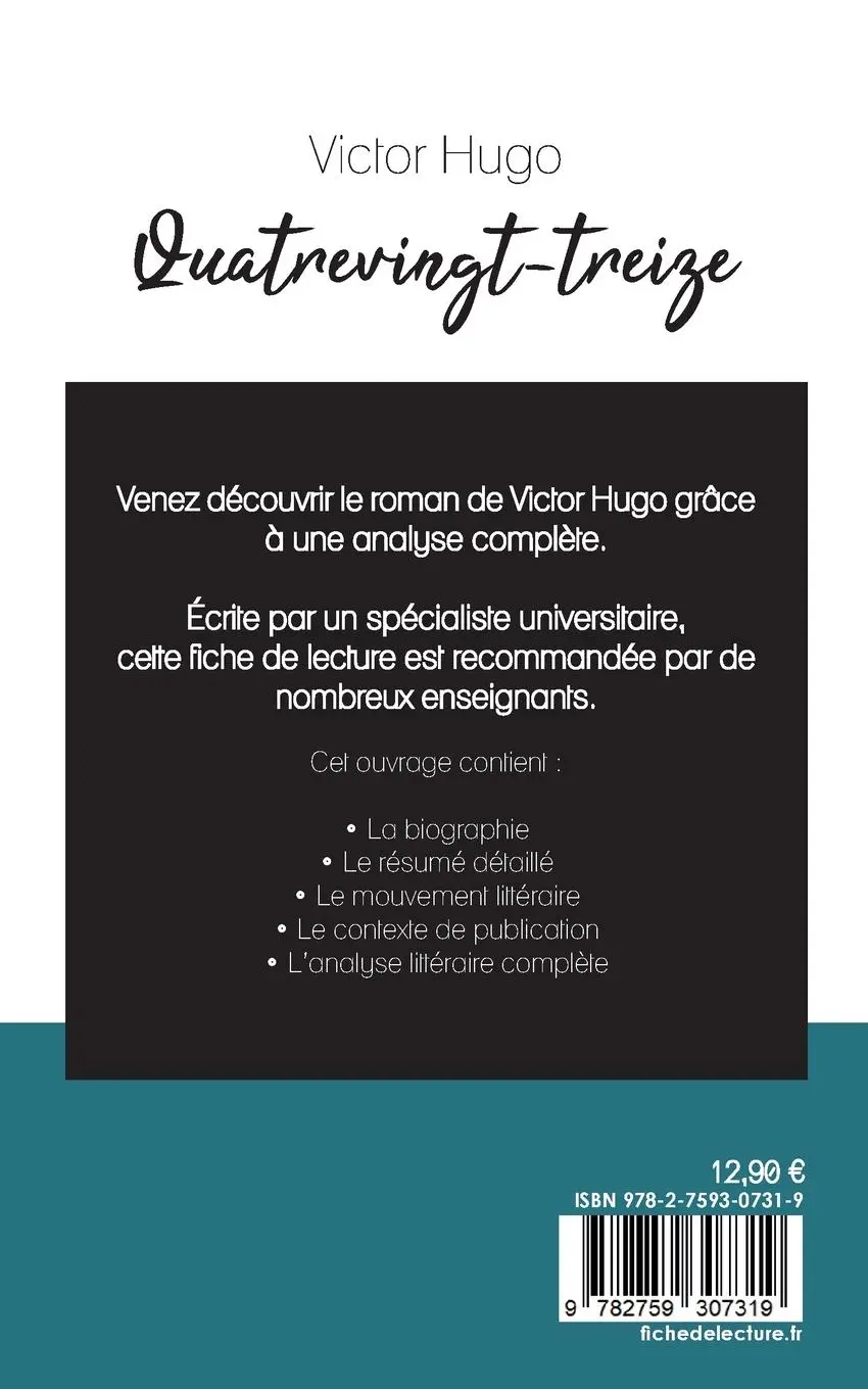 Rückseite: 9782759307319 | Quatrevingt-treize de Victor Hugo (fiche de lecture et analyse...