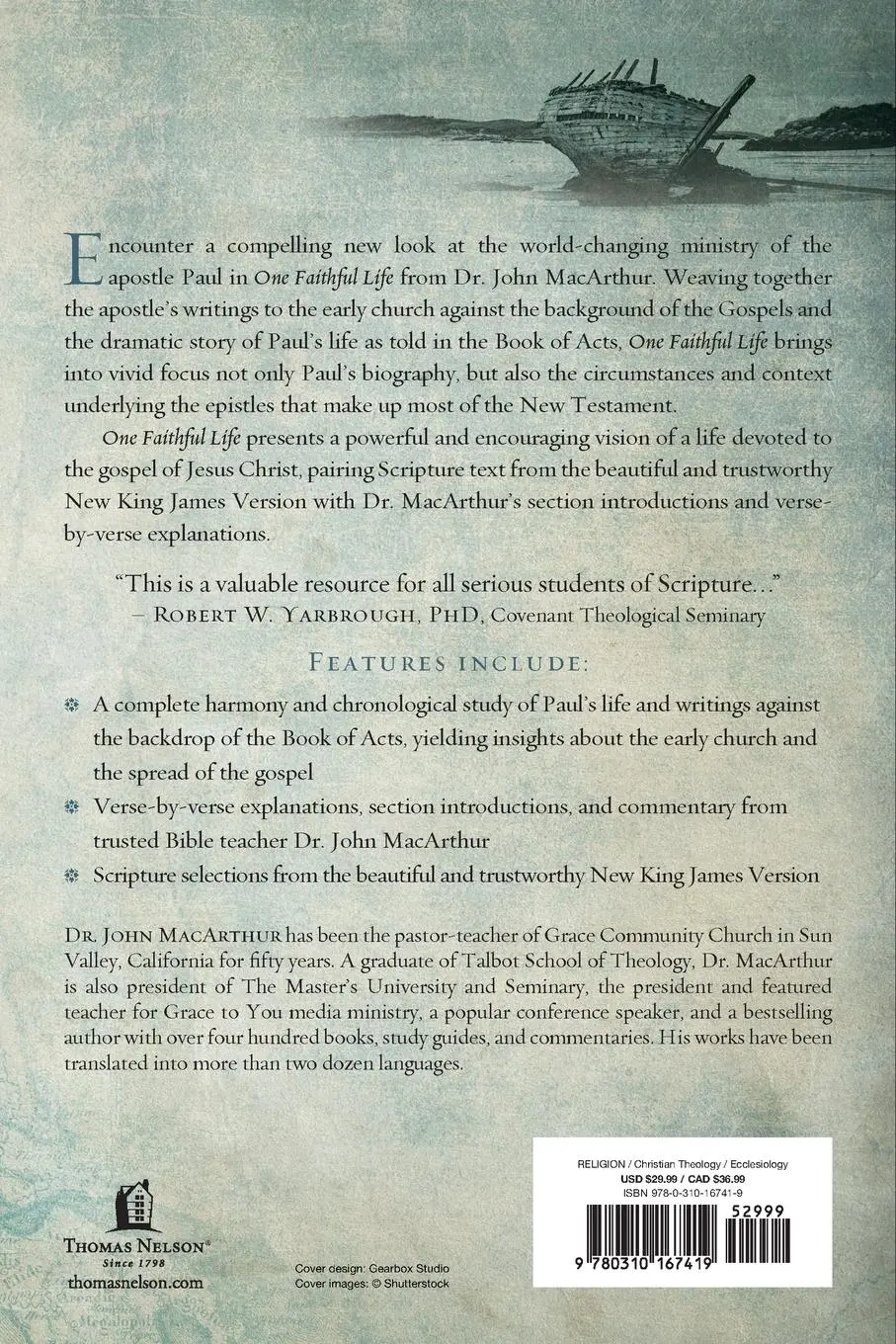 Rückseite: 9780310167419 | The One Faithful Life | A Harmony of the Life and Letters of Paul