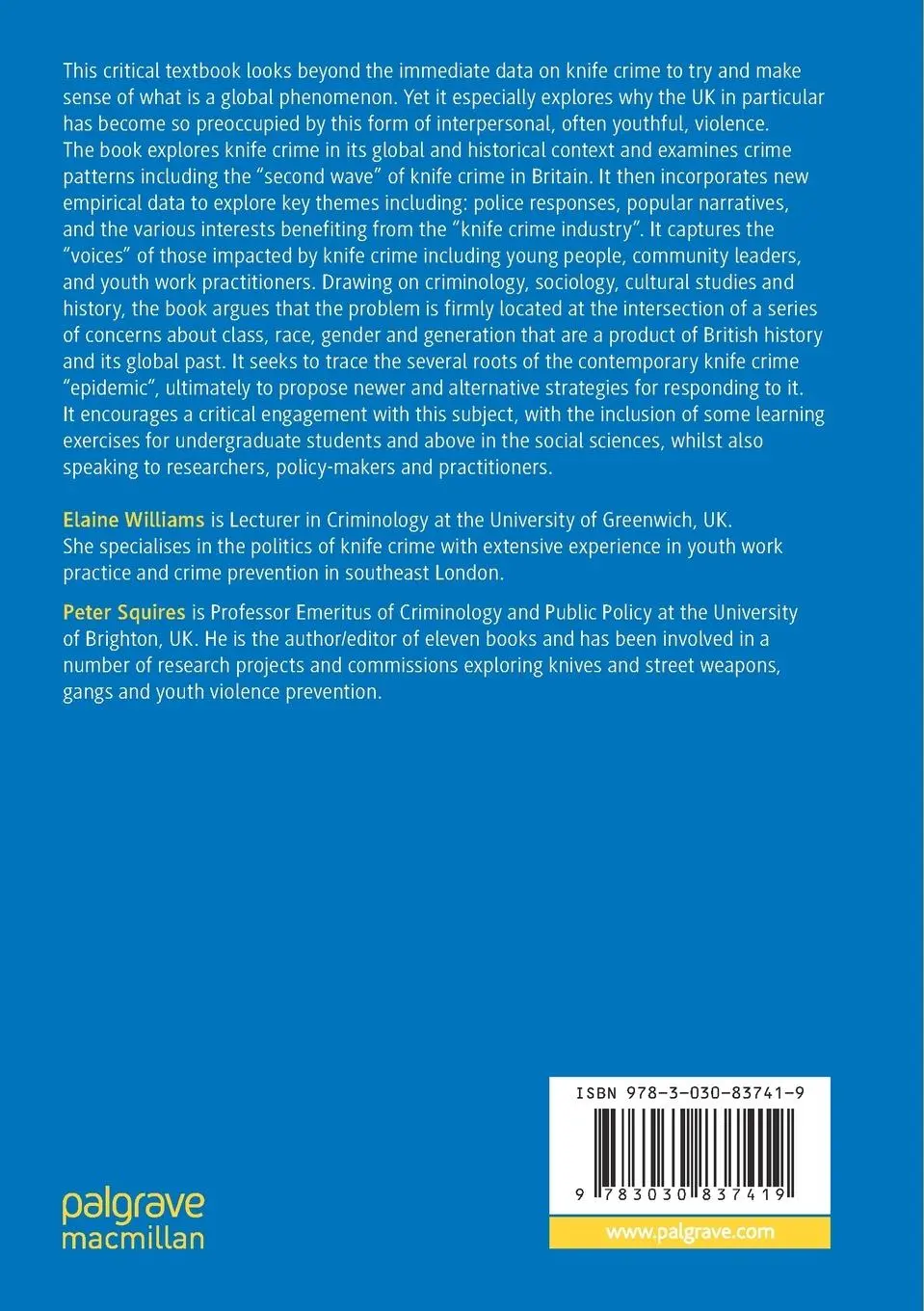 Rückseite: 9783030837419 | Rethinking Knife Crime | Policing, Violence and Moral Panic? | Buch