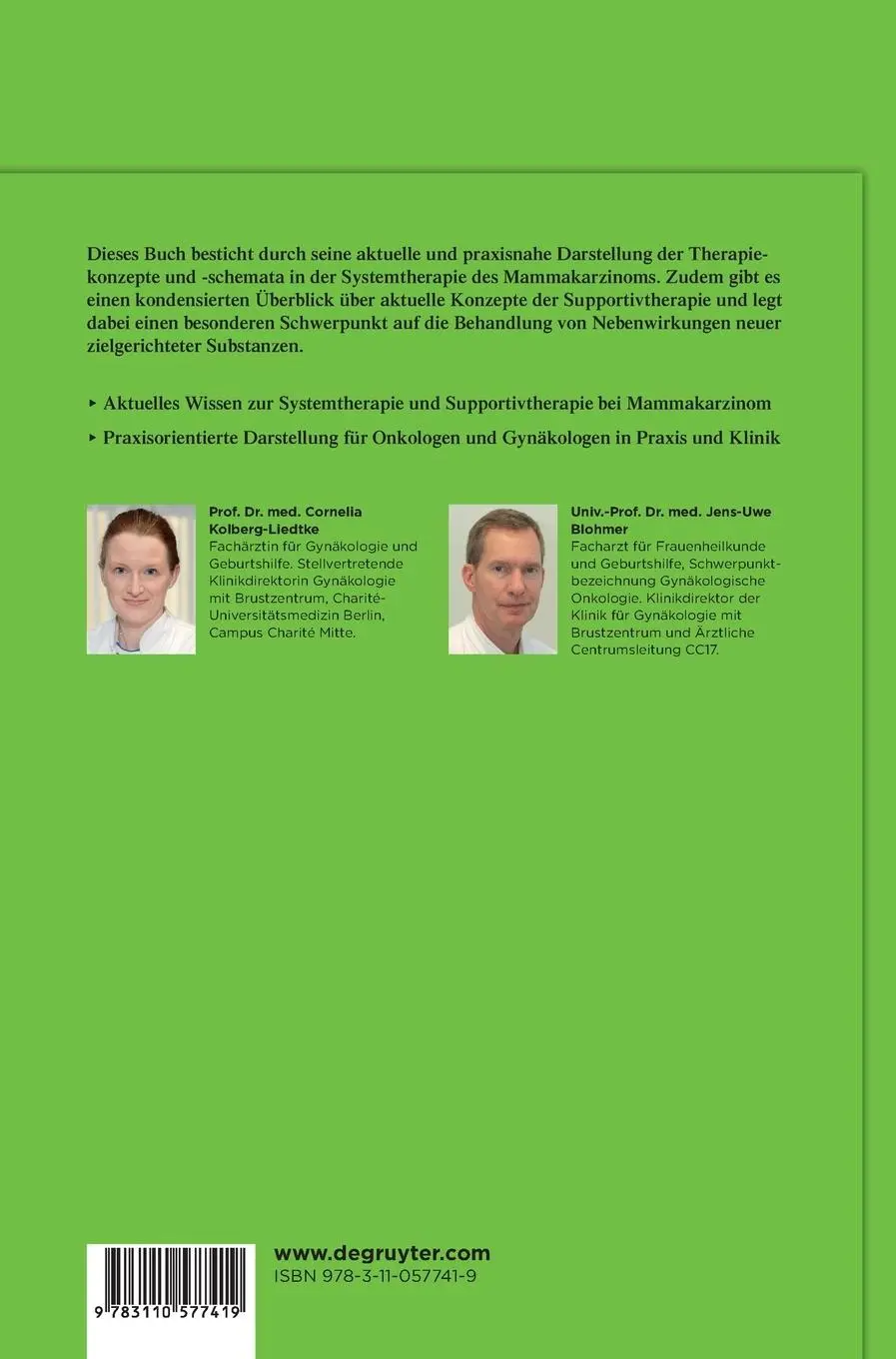 Rückseite: 9783110577419 | Konservative Tumortherapie beim Mammakarzinom | Buch | XIX | Deutsch