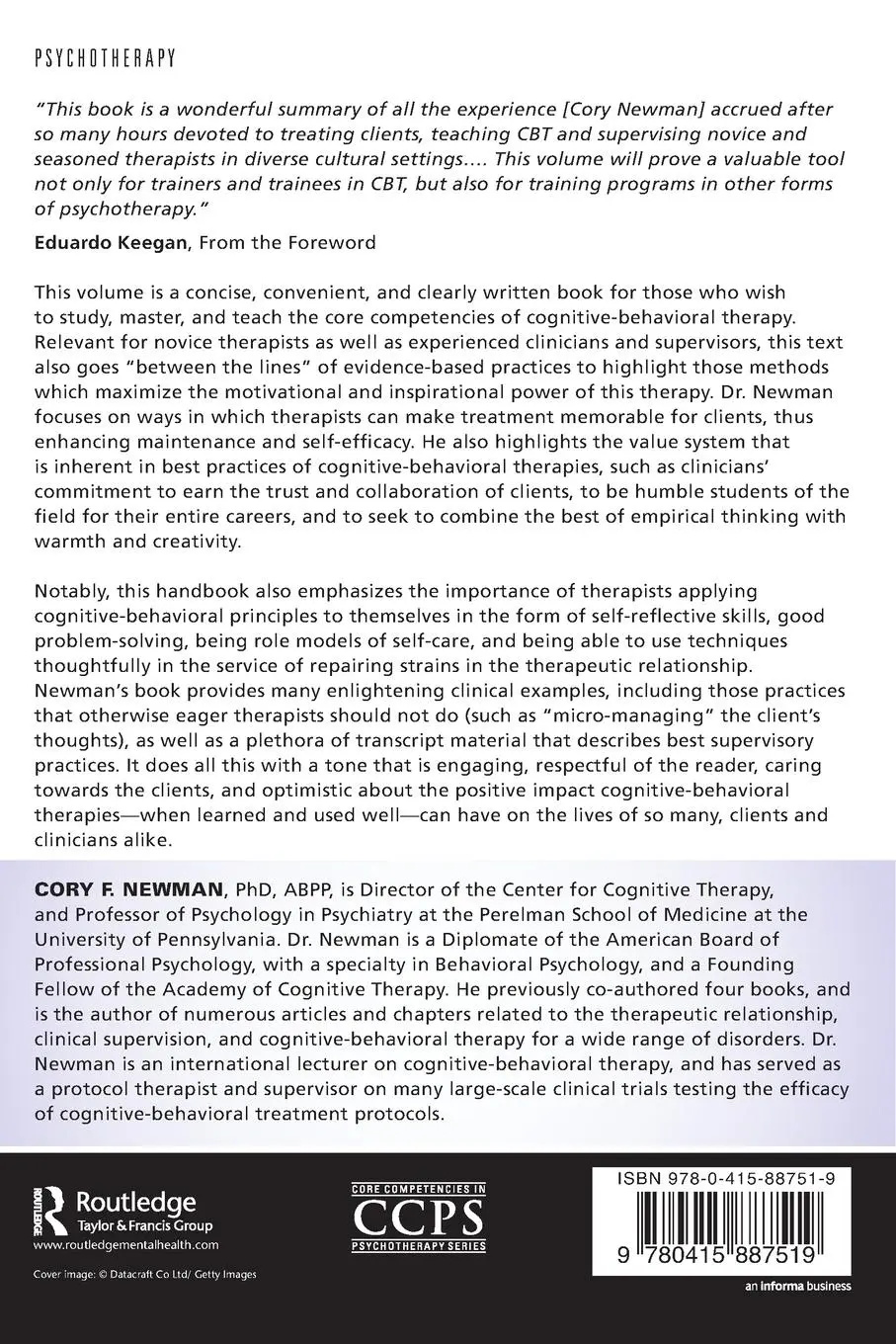 Rückseite: 9780415887519 | Core Competencies in Cognitive-Behavioral Therapy | Cory F. Newman