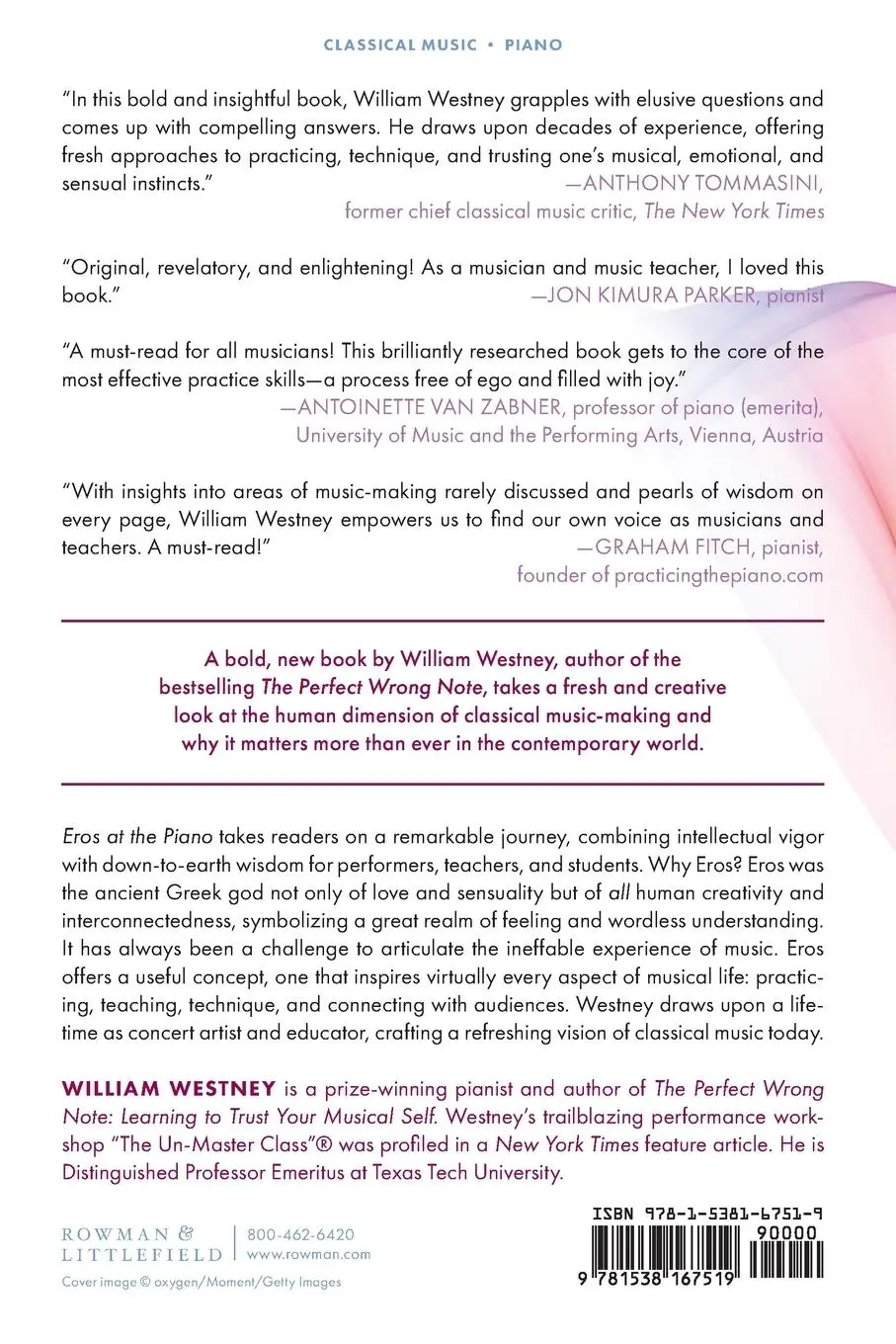 Rückseite: 9781538167519 | Eros at the Piano | The Life-Energy of Classical Music | Westney