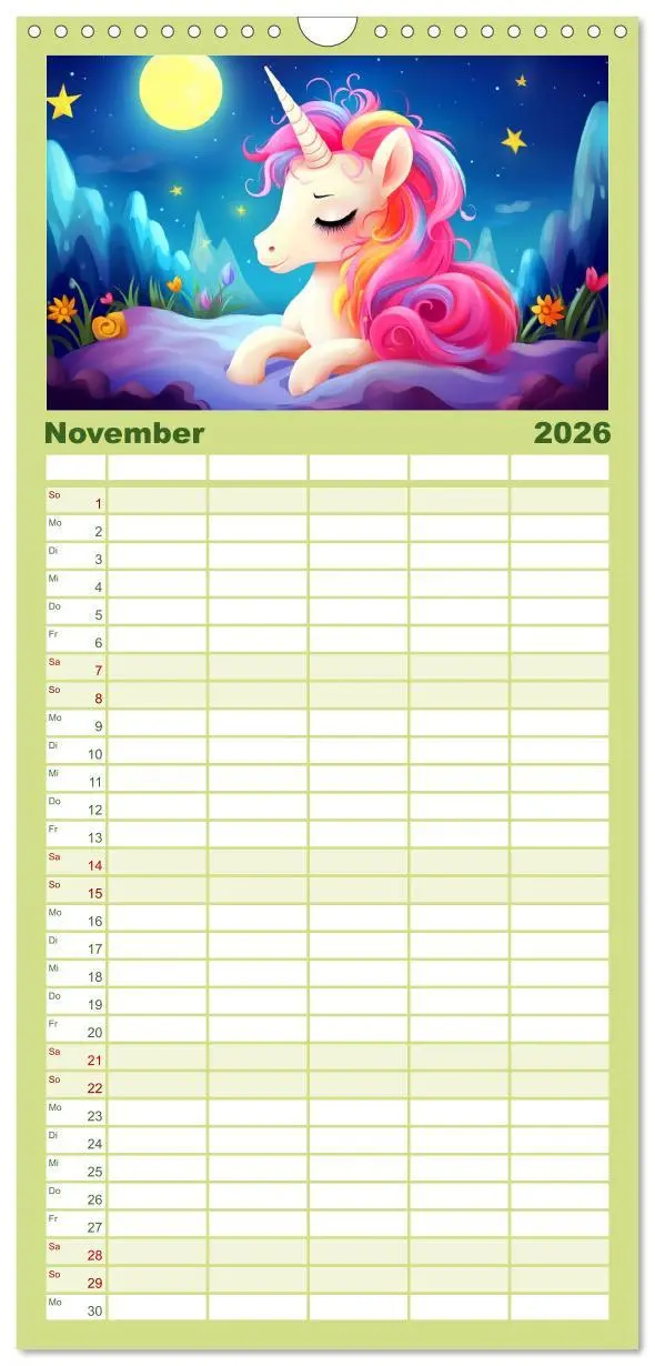 Bild: 9783516497519 | Familienplaner 2026 - Unicorns! Lustige Einhörner. Witzige...