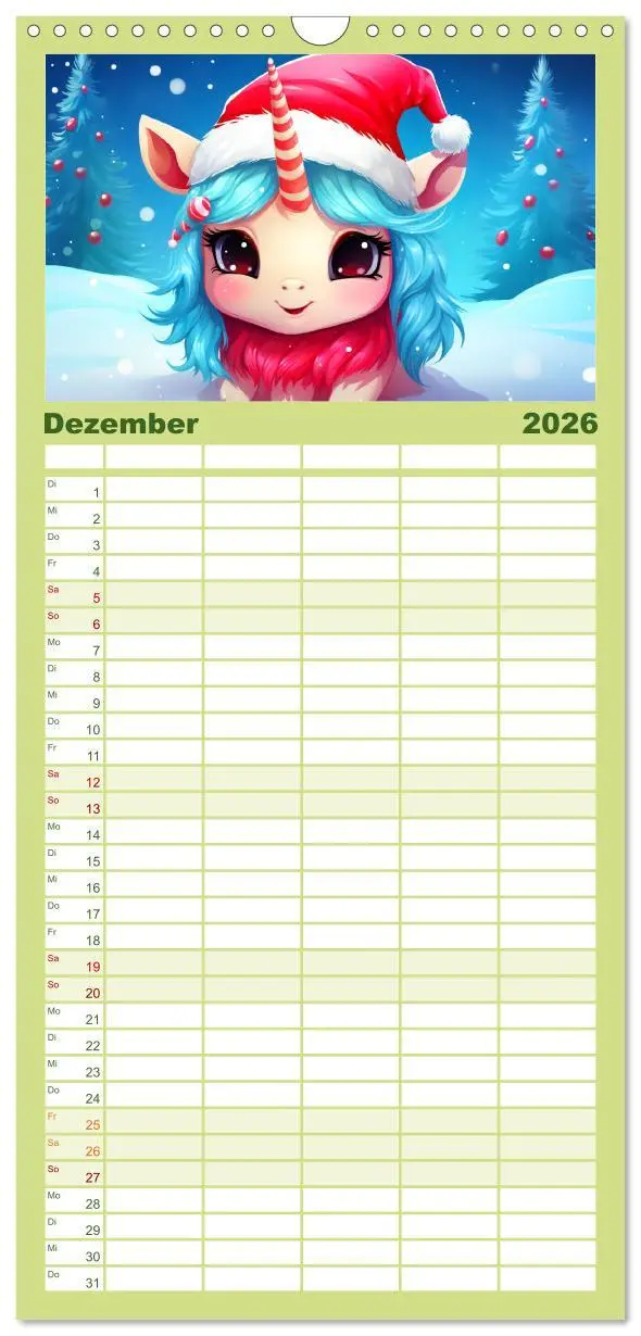 Bild: 9783516497519 | Familienplaner 2026 - Unicorns! Lustige Einhörner. Witzige...