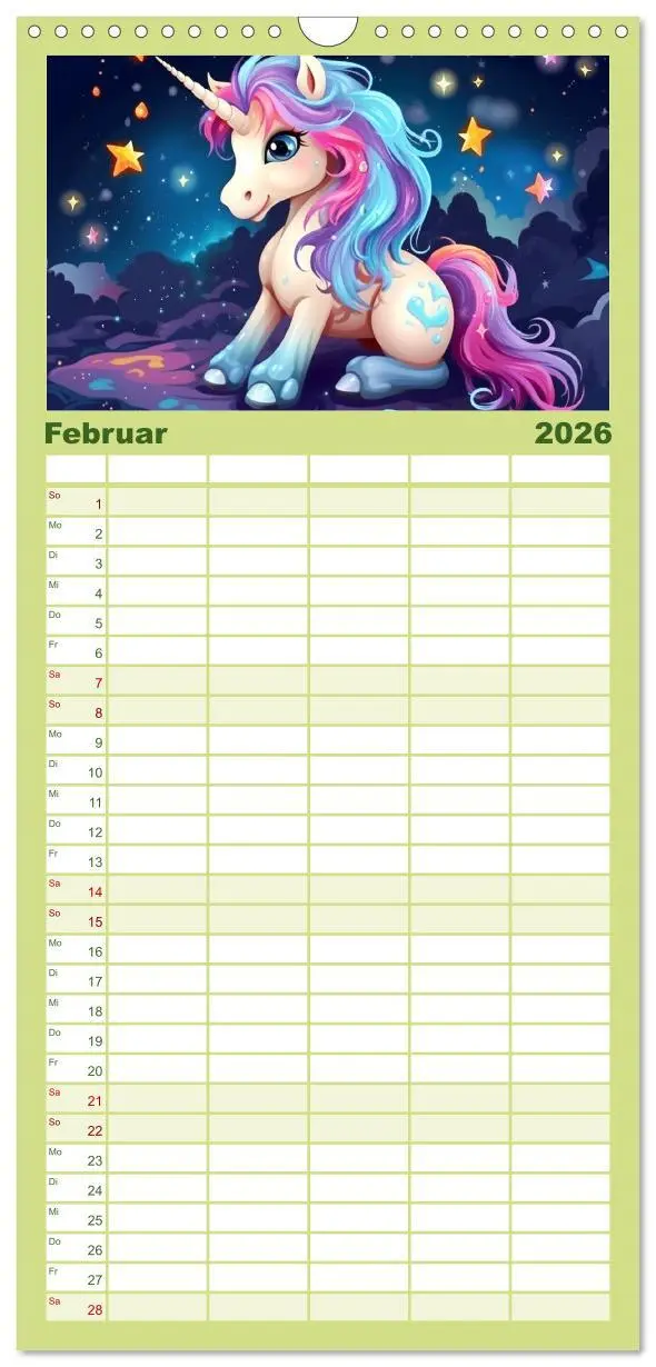 Bild: 9783516497519 | Familienplaner 2026 - Unicorns! Lustige Einhörner. Witzige...