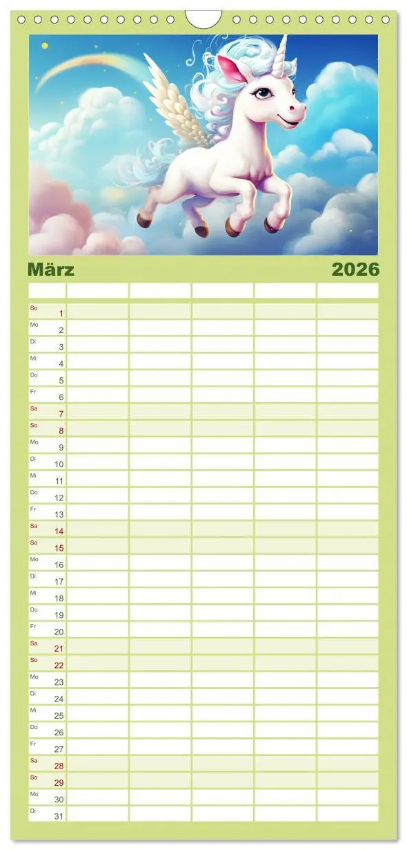 Bild: 9783516497519 | Familienplaner 2026 - Unicorns! Lustige Einhörner. Witzige...
