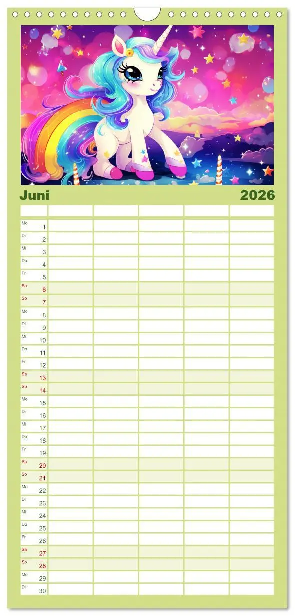 Bild: 9783516497519 | Familienplaner 2026 - Unicorns! Lustige Einhörner. Witzige...