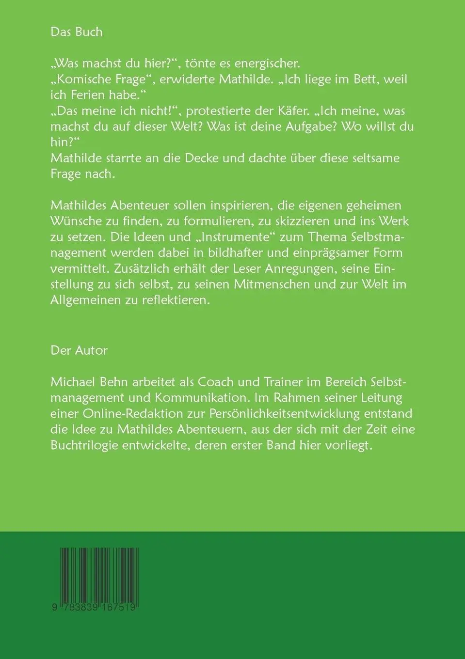Rückseite: 9783839167519 | Mathildes Abenteuer Band 1 | Die Reise beginnt | Michael Behn | Buch
