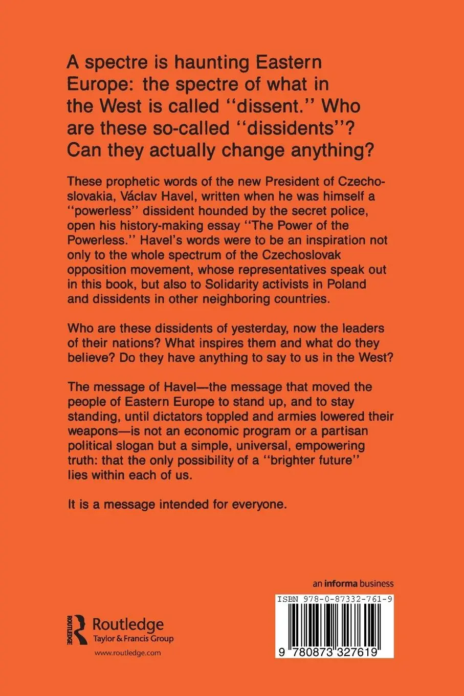 Rückseite: 9780873327619 | The Power of the Powerless | Vaclav Havel (u. a.) | Taschenbuch | 1985