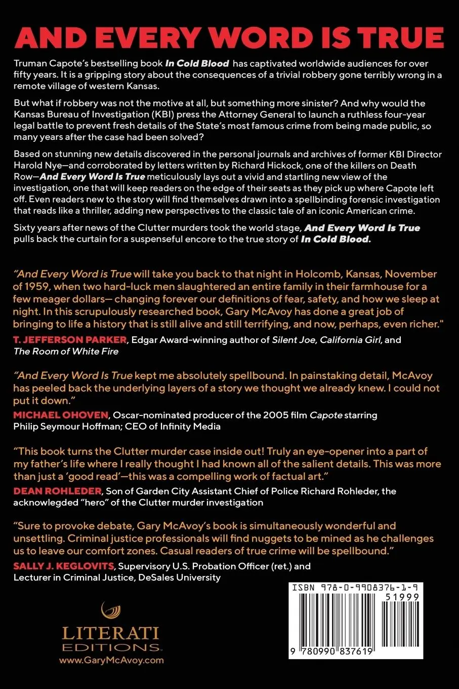Rückseite: 9780990837619 | And Every Word Is True | Gary Mcavoy | Taschenbuch | Englisch | 2019