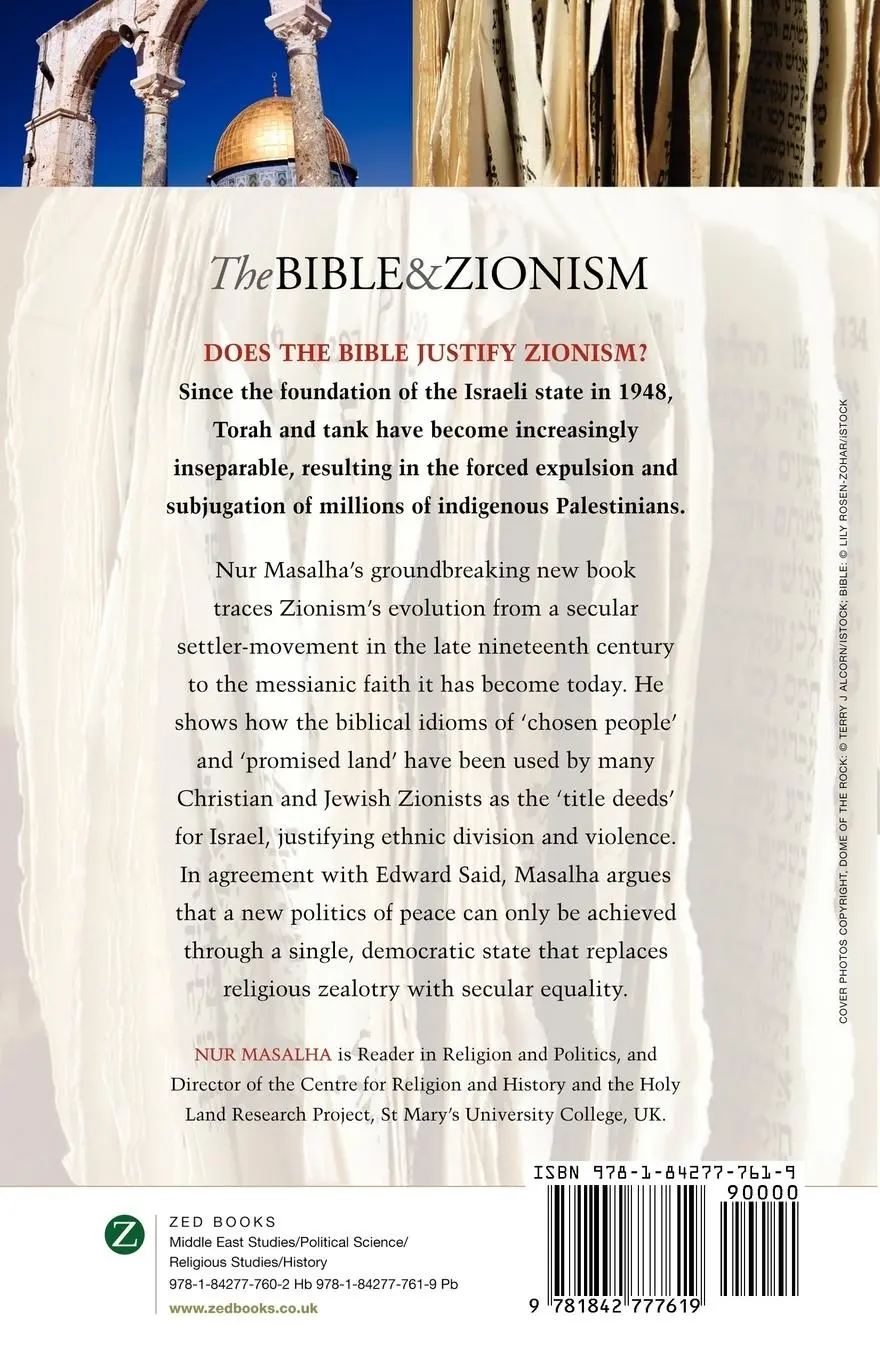Rückseite: 9781842777619 | The Bible and Zionism | Nur Masalha | Taschenbuch | Englisch | 2007