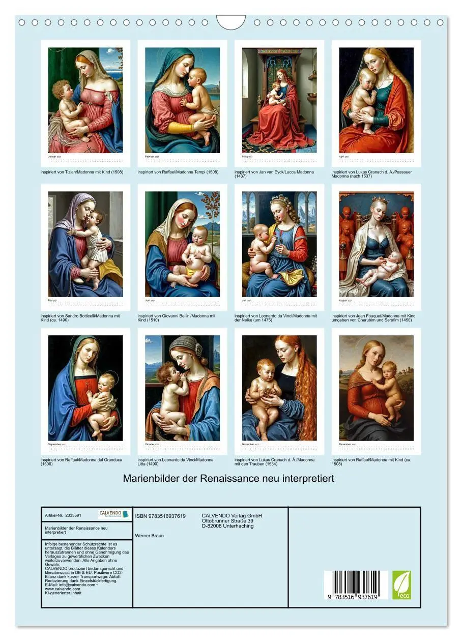 Bild: 9783516937619 | Marienbilder der Renaissance neu interpretiert (Wandkalender 2027...