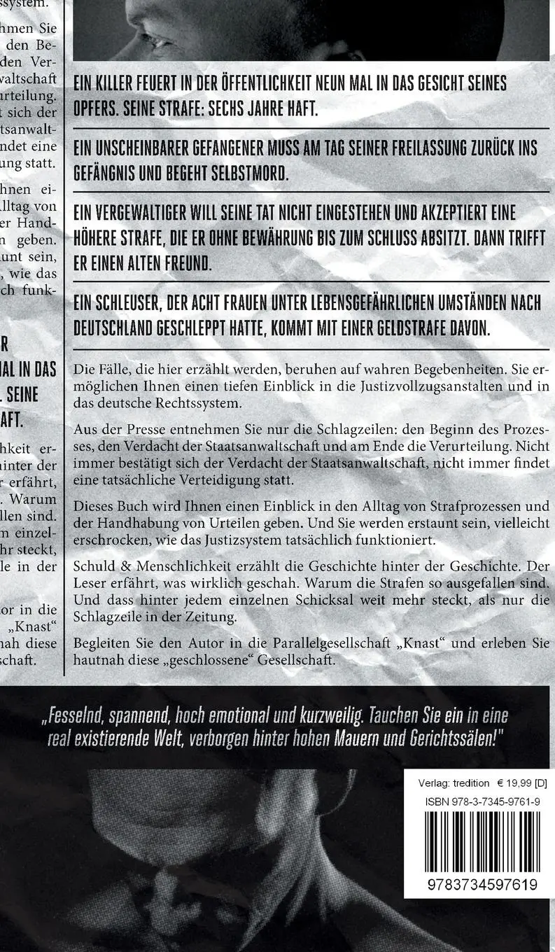 Rückseite: 9783734597619 | Schuld und Menschlichkeit | Justizfälle über Moral und Gerechtigkeit