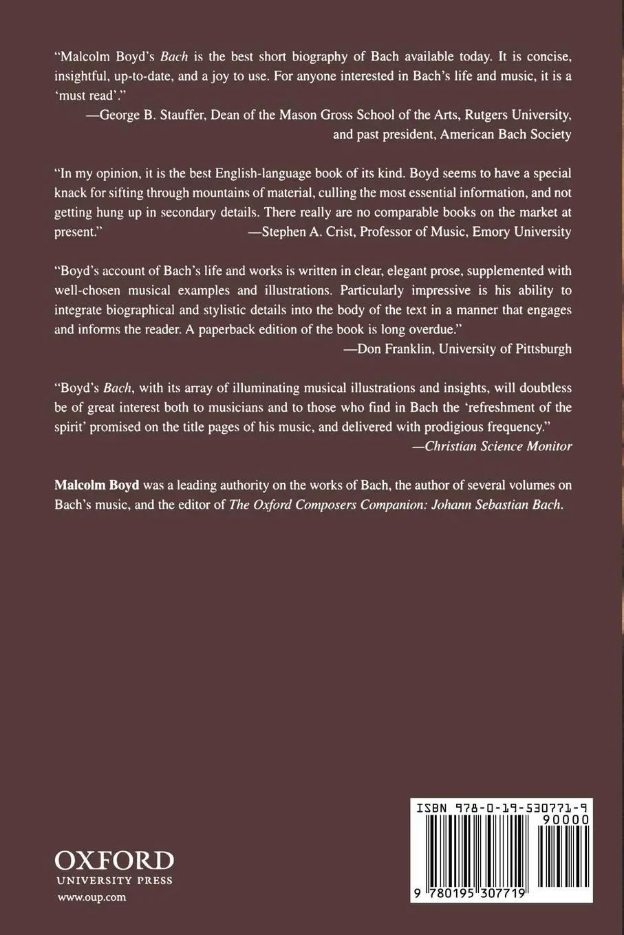 Rückseite: 9780195307719 | Bach | Malcolm Boyd | Taschenbuch | Englisch | 2006