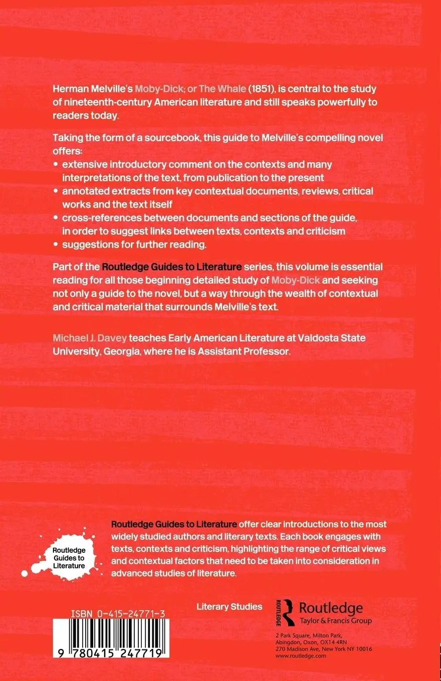Rückseite: 9780415247719 | Herman Melville's Moby-Dick | A Routledge Study Guide and Sourcebook