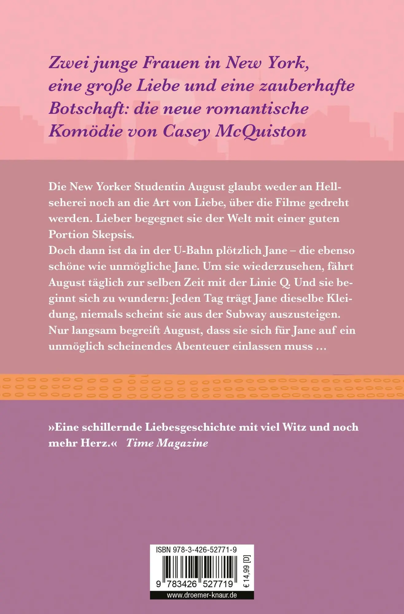 Rückseite: 9783426527719 | One Last Stop | Der letzte Halt ist erst der Anfang | Casey McQuiston