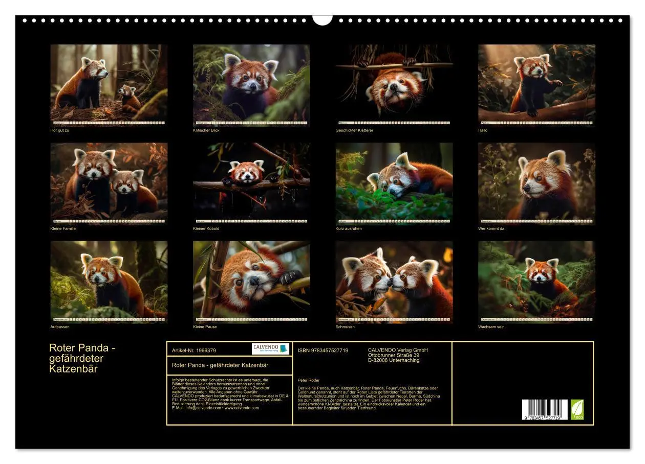 Bild: 9783457527719 | Roter Panda - gefährdeter Katzenbär (Wandkalender 2026 DIN A2...