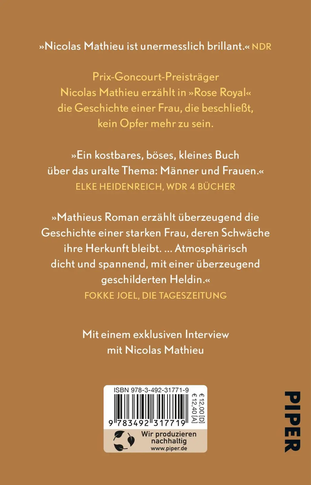 Rückseite: 9783492317719 | Rose Royal | Roman | Nicolas Mathieu | Taschenbuch | 112 S. | Deutsch