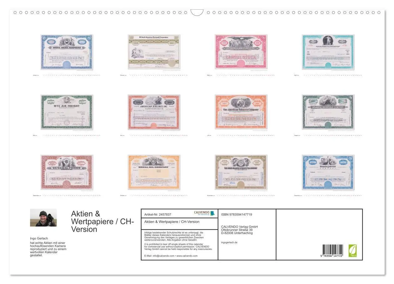 Bild: 9783594147719 | Aktien &amp; Wertpapiere / CH-Version (Wandkalender 2027 DIN A2 quer),...