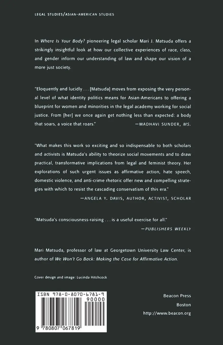 Rückseite: 9780807067819 | Where Is Your Body? | And Other Essays on Race, Gender, and the Law