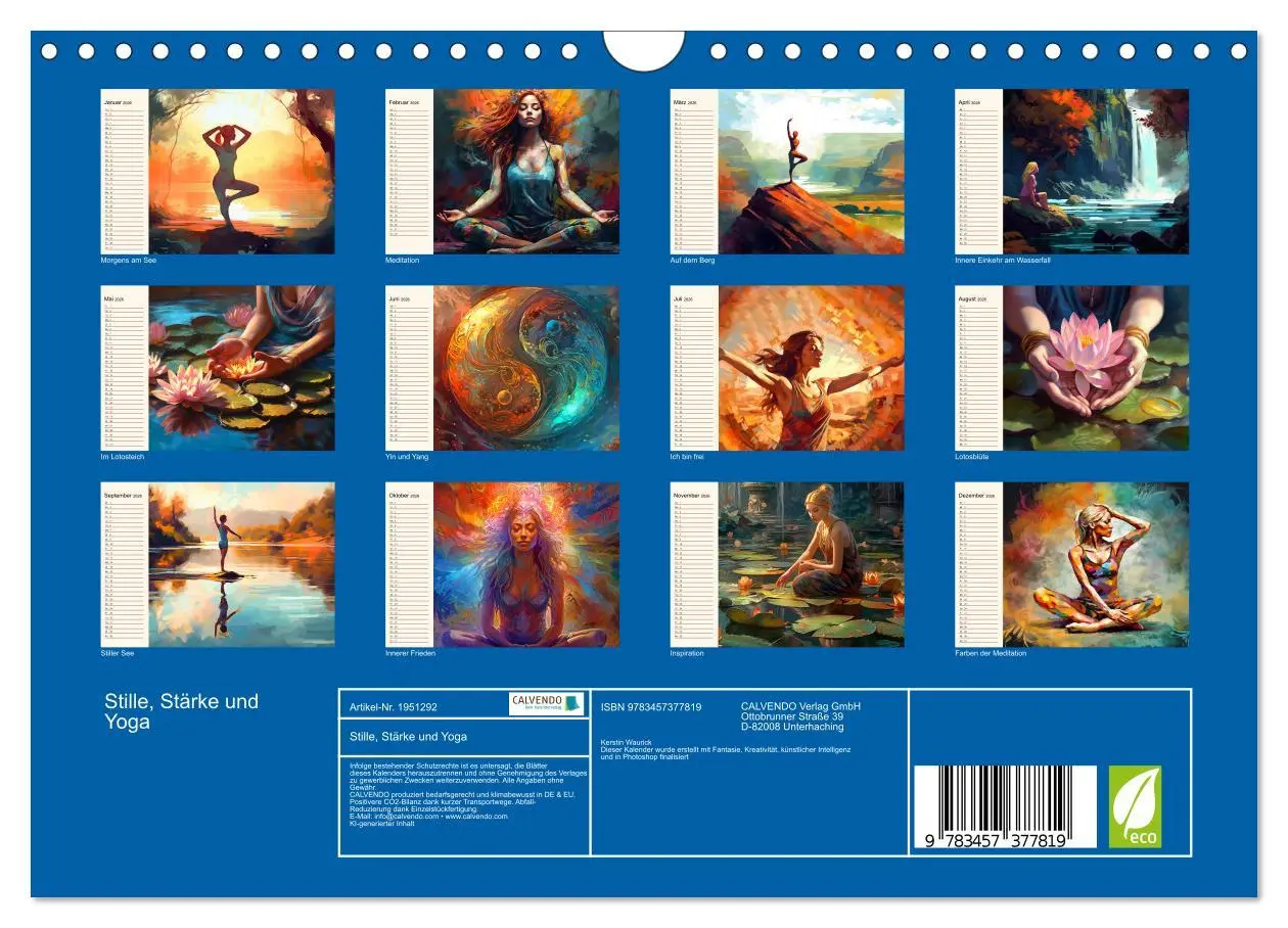 Bild: 9783457377819 | Stille, Stärke und Yoga (Wandkalender 2026 DIN A4 quer), CALVENDO...