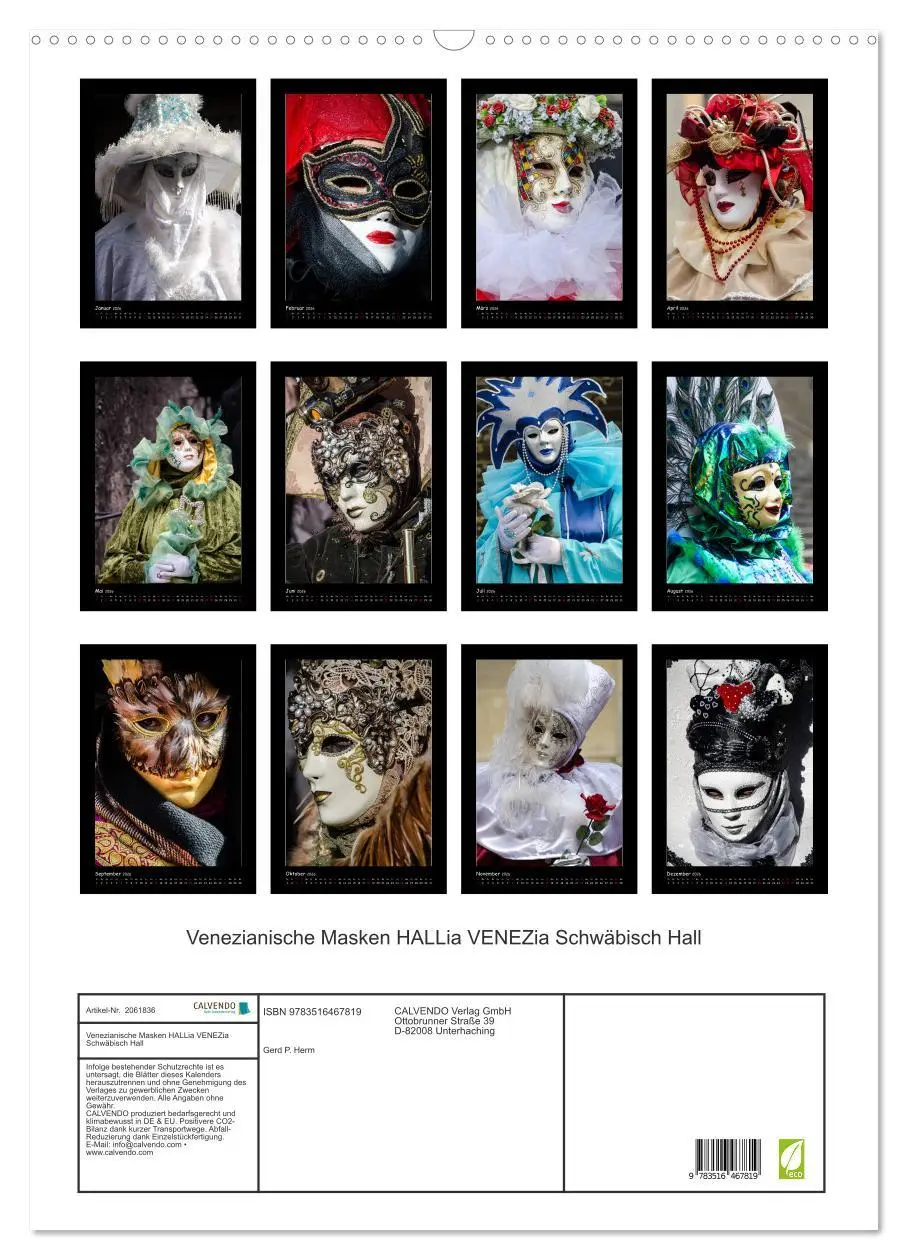 Bild: 9783516467819 | Venezianische Masken HALLia VENEZia Schwäbisch Hall (Wandkalender...