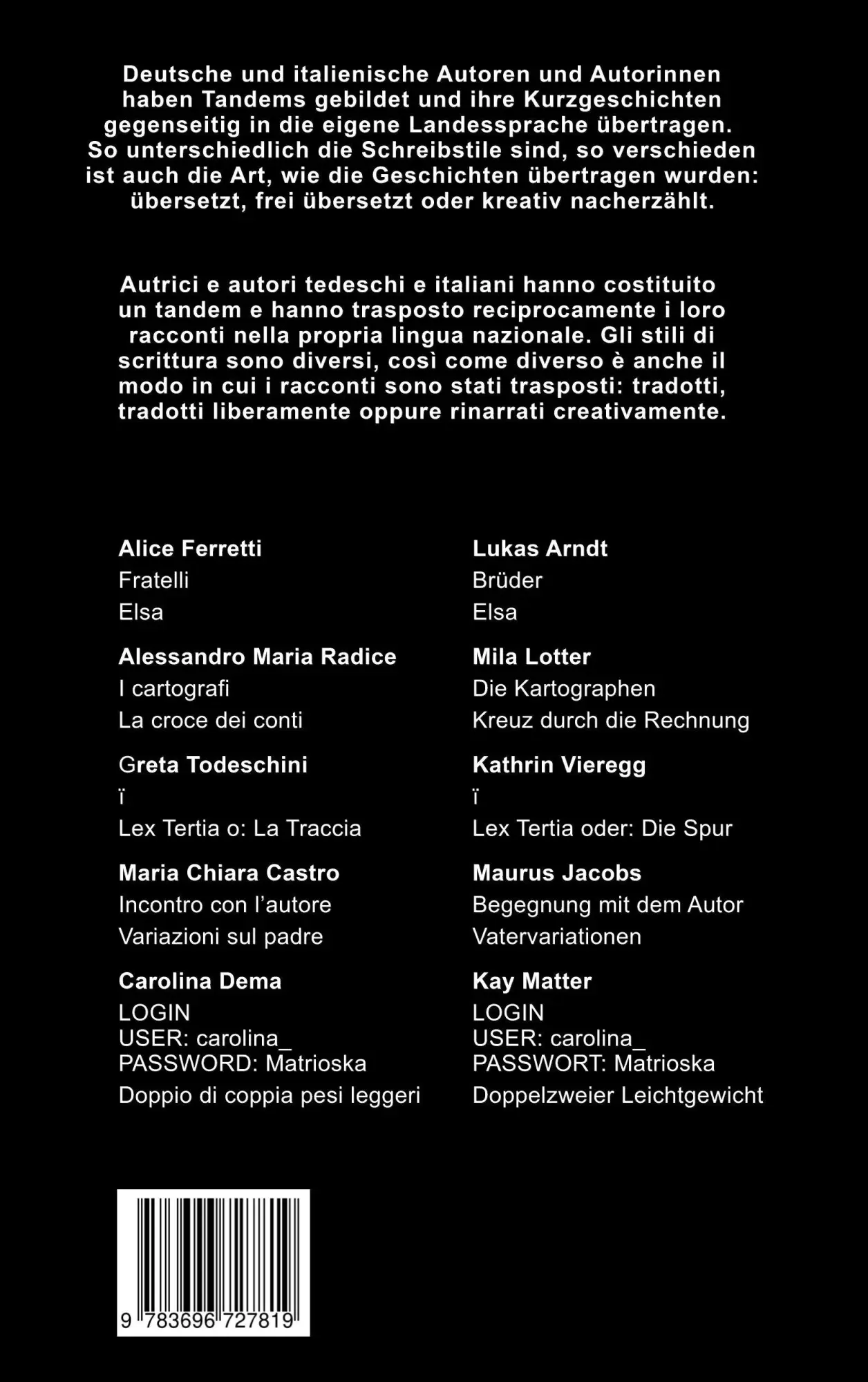 Rückseite: 9783696727819 | Literatur Tandem letterario 2026 | Stiftung Heimann | Taschenbuch