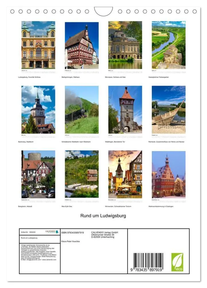 Bild: 9783435897919 | Rund um Ludwigsburg (Wandkalender 2025 DIN A4 hoch), CALVENDO...