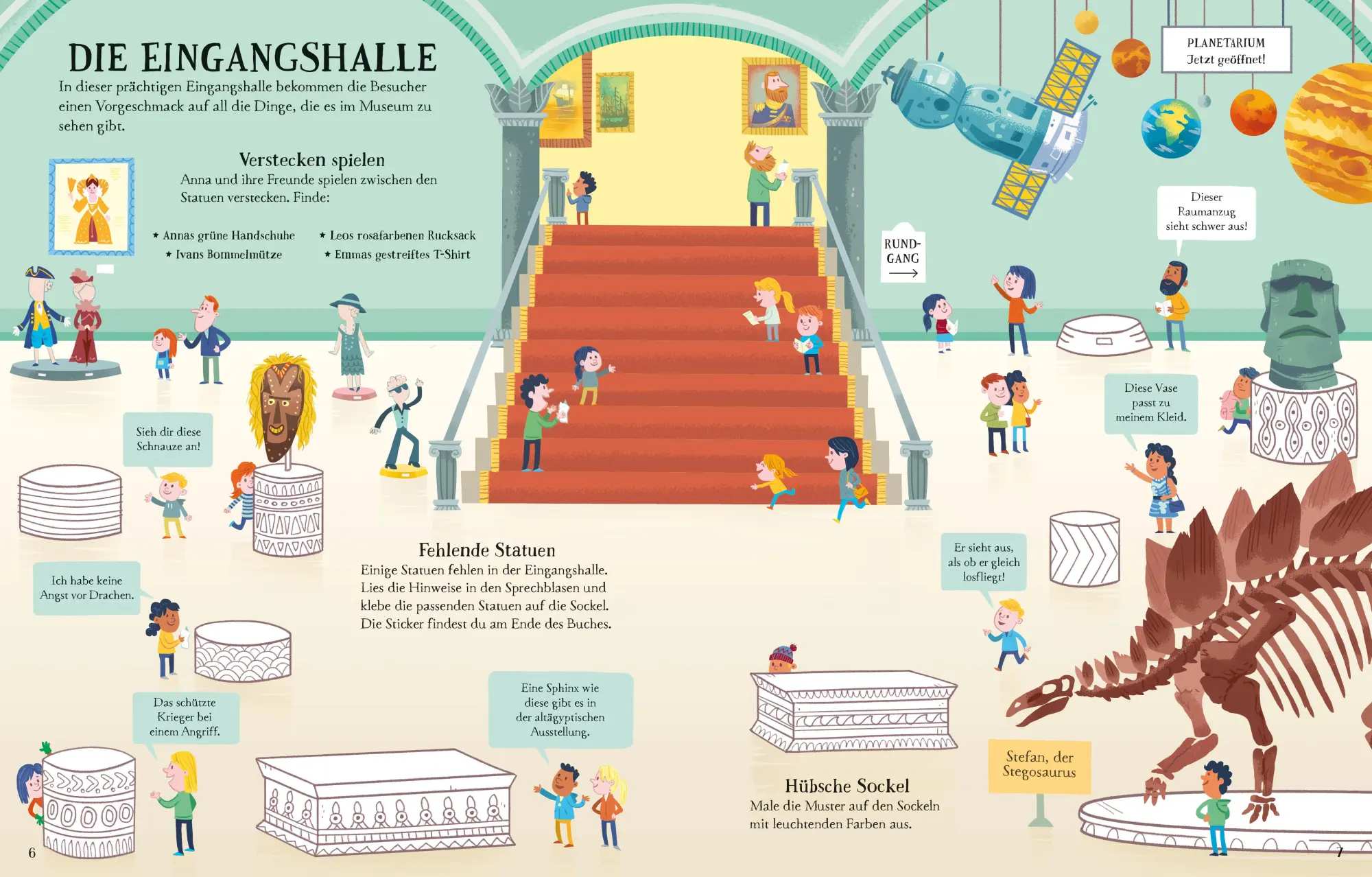 Bild: 9781789418019 | Ein Tag im Museum - Das Mitmachbuch | Malen, Rätseln, Stickern | Hore