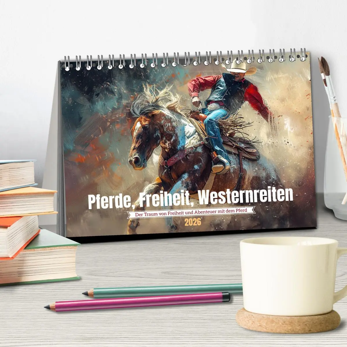 Bild: 9783457258019 | Pferde, Freiheit, Westernreiten (Tischkalender 2026 DIN A5 quer),...