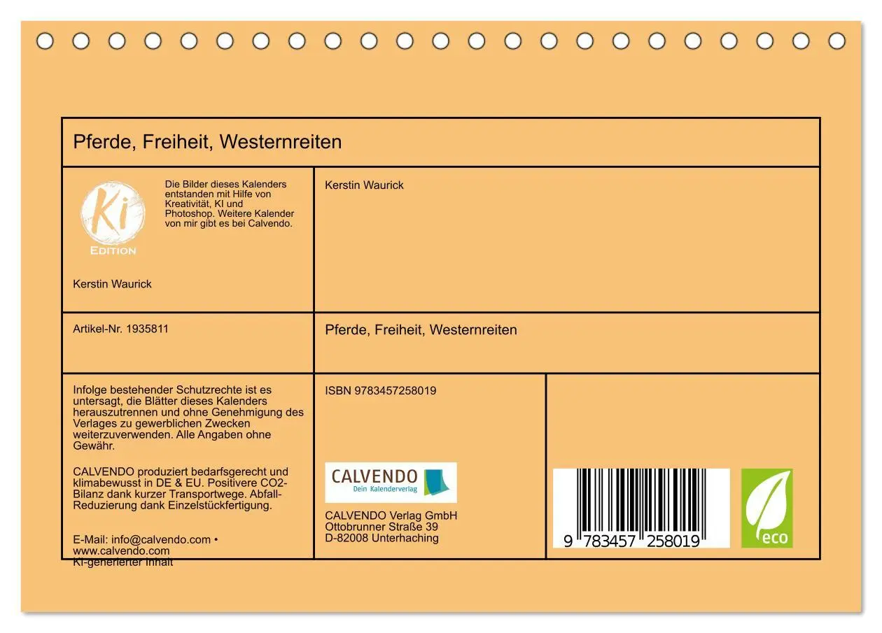 Bild: 9783457258019 | Pferde, Freiheit, Westernreiten (Tischkalender 2026 DIN A5 quer),...