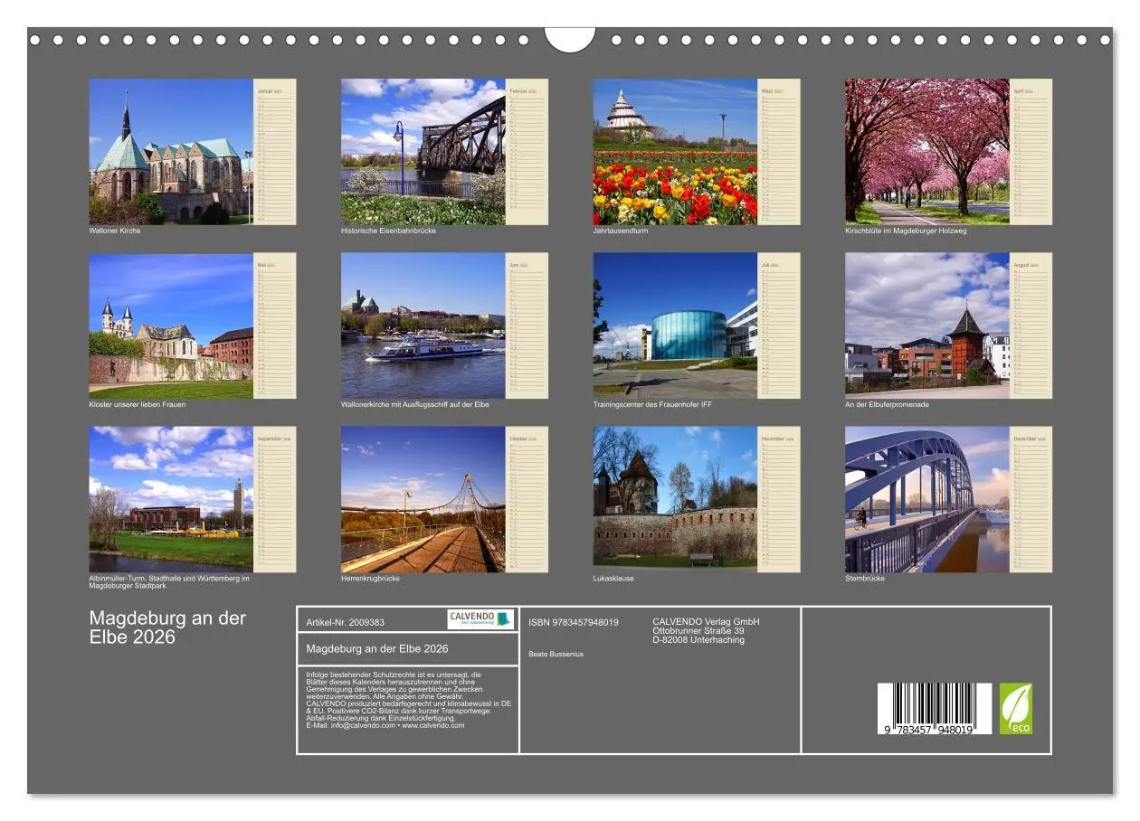 Bild: 9783457948019 | Magdeburg an der Elbe 2026 (Wandkalender 2026 DIN A3 quer),...