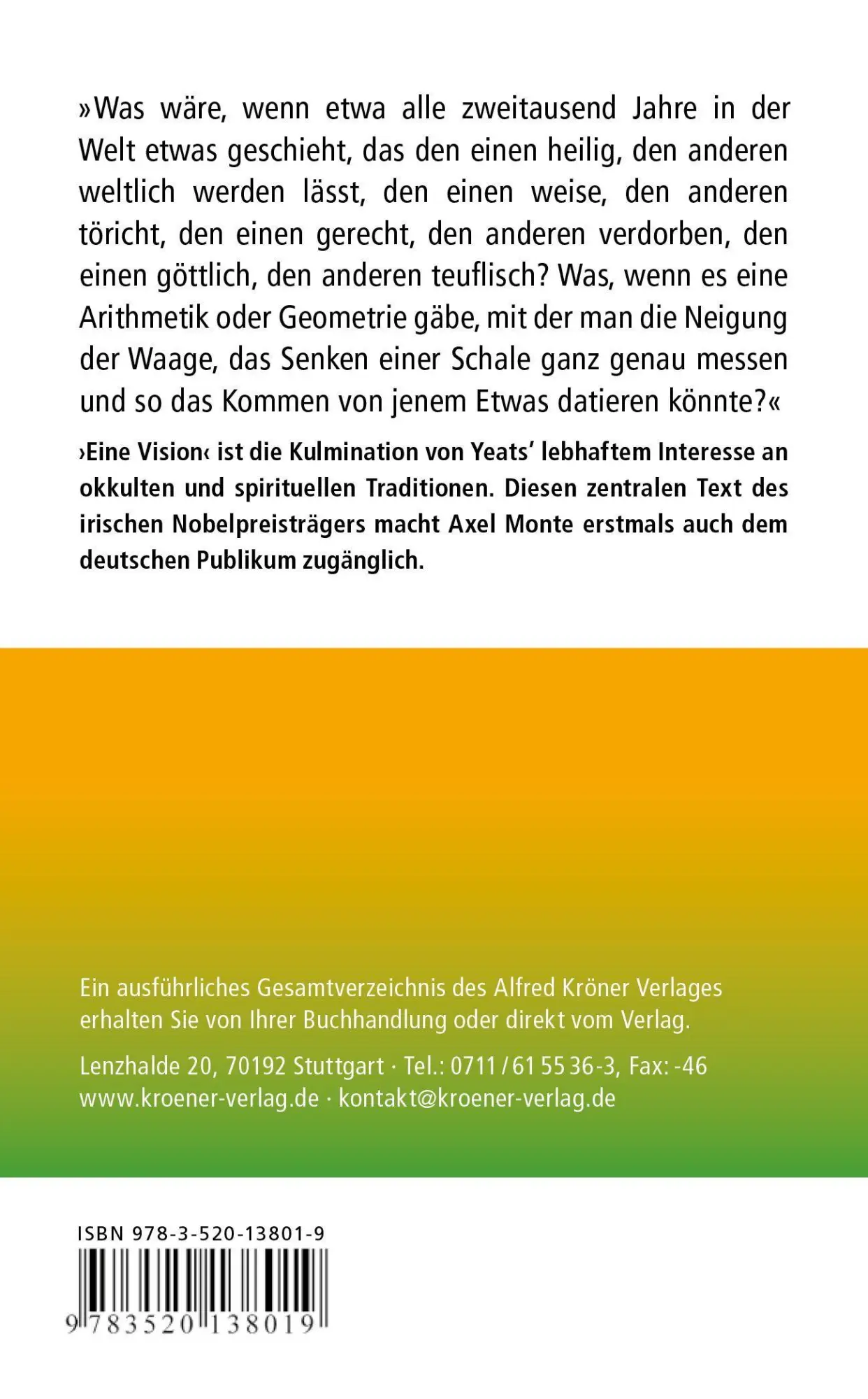 Bild: 9783520138019 | Eine Vision | William Butler Yeats | Buch | Literatur von Welt | 2014