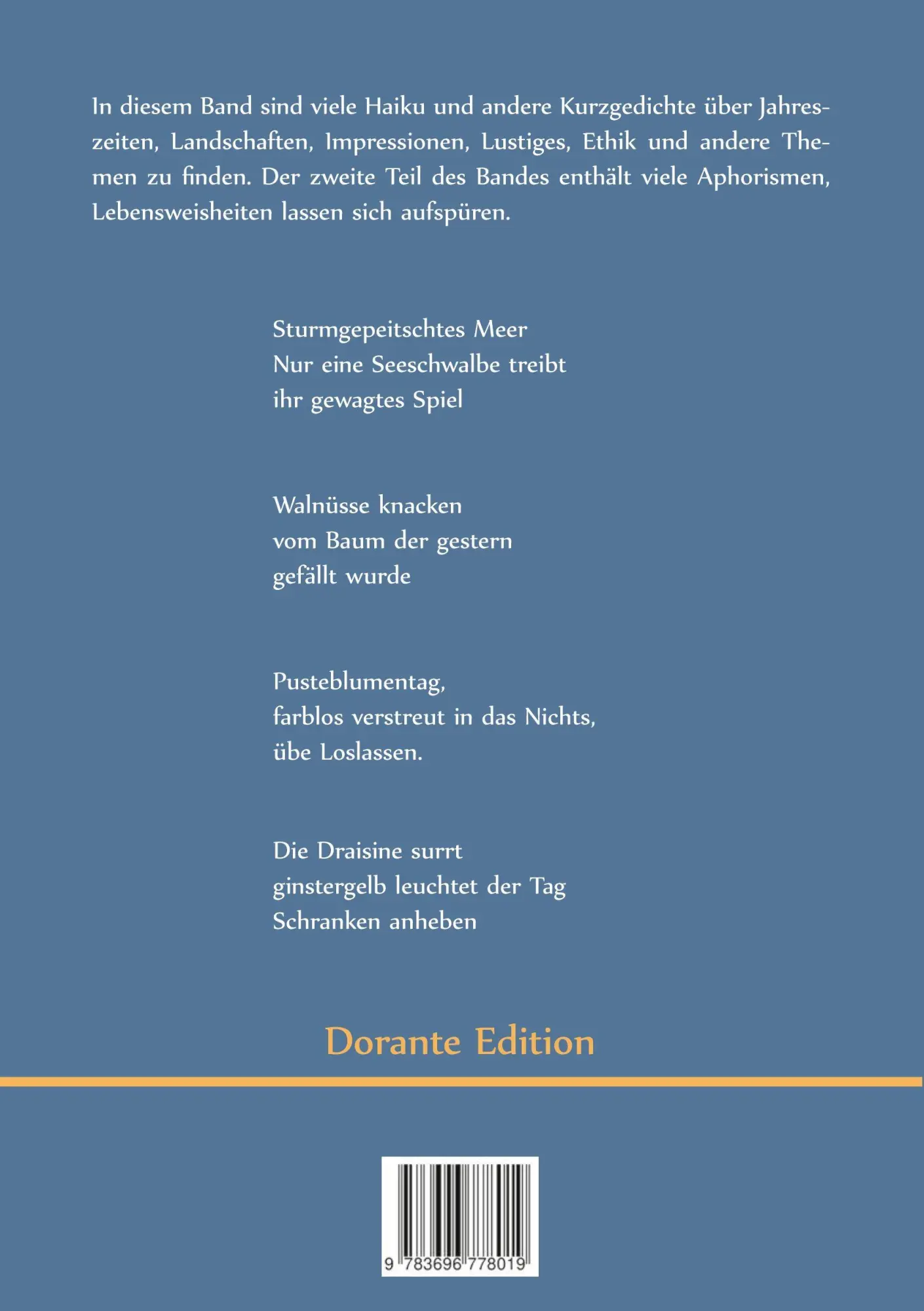 Rückseite: 9783696778019 | Katzen wärmen sich | Haiku und andere Kurzgedichte, Aphorismen | Buch