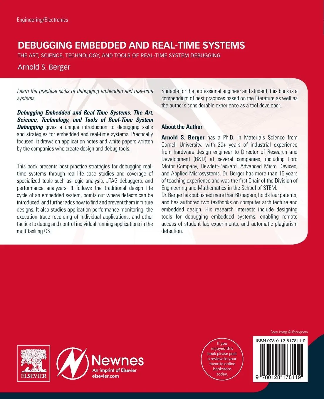 Rückseite: 9780128178119 | Debugging Embedded and Real-Time Systems | Arnold S. Berger | Buch