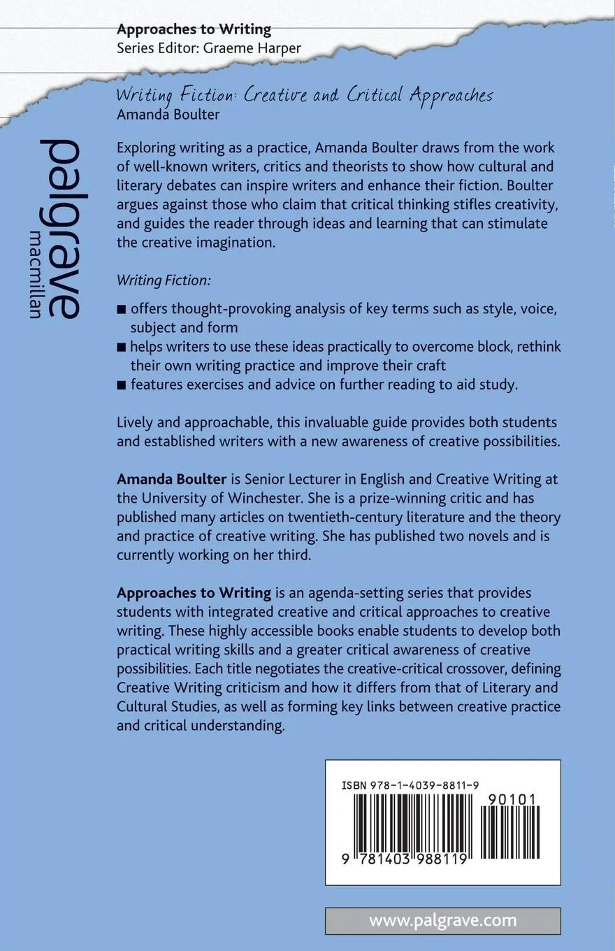Rückseite: 9781403988119 | Writing Fiction | Creative and Critical Approaches | Amanda Boulter