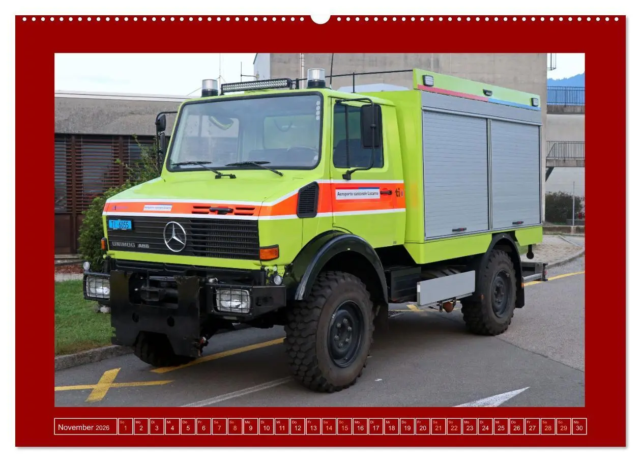 Bild: 9783457488119 | Unimog bei der Feuerwehr (Wandkalender 2026 DIN A2 quer), CALVENDO...