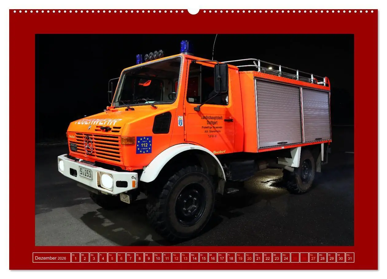 Bild: 9783457488119 | Unimog bei der Feuerwehr (Wandkalender 2026 DIN A2 quer), CALVENDO...