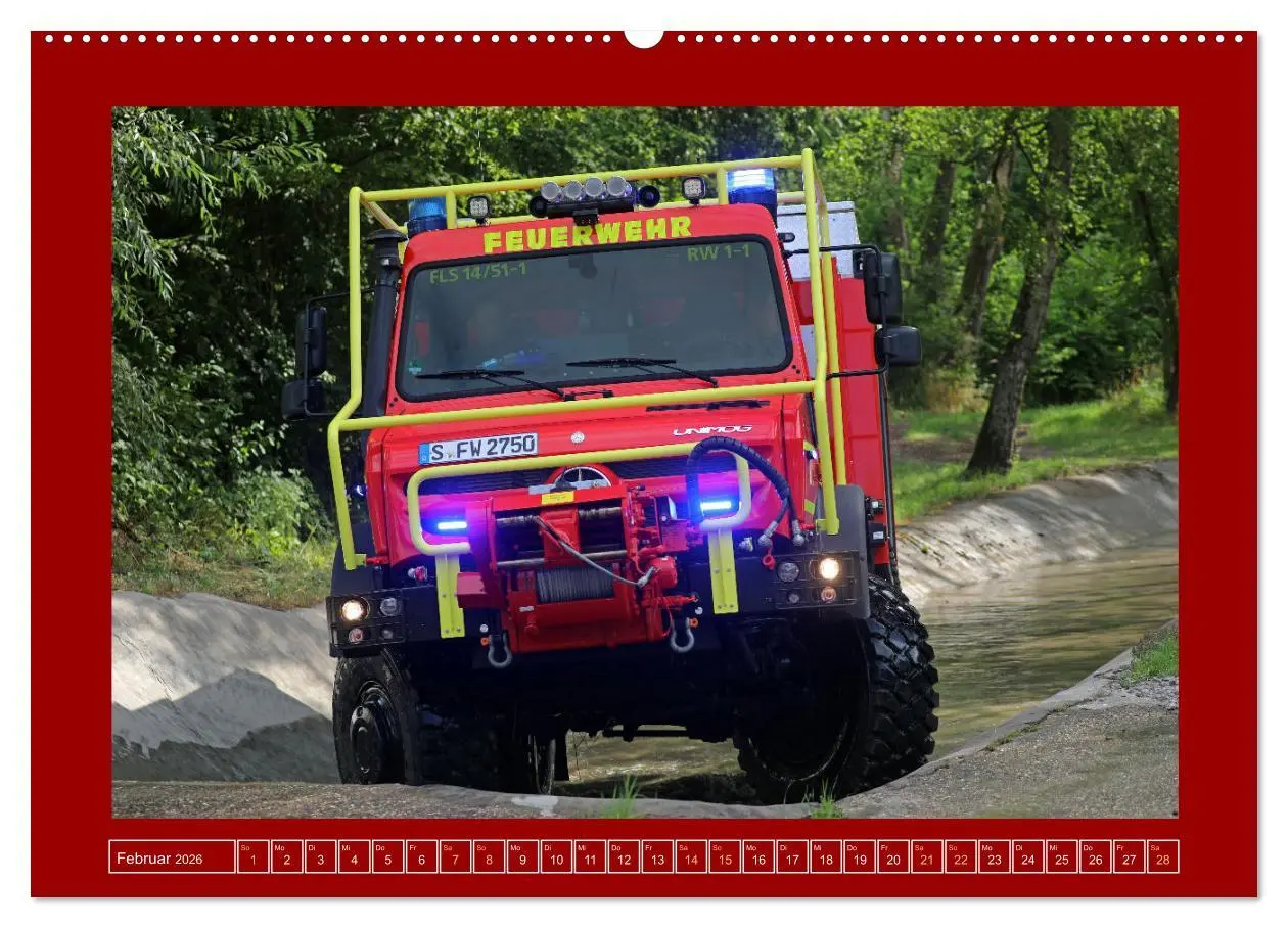 Bild: 9783457488119 | Unimog bei der Feuerwehr (Wandkalender 2026 DIN A2 quer), CALVENDO...