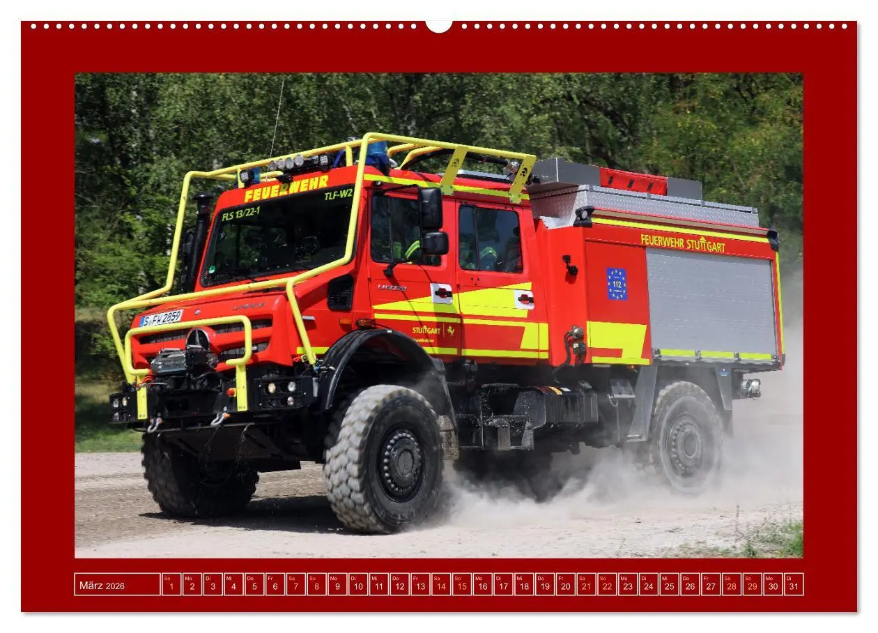 Bild: 9783457488119 | Unimog bei der Feuerwehr (Wandkalender 2026 DIN A2 quer), CALVENDO...