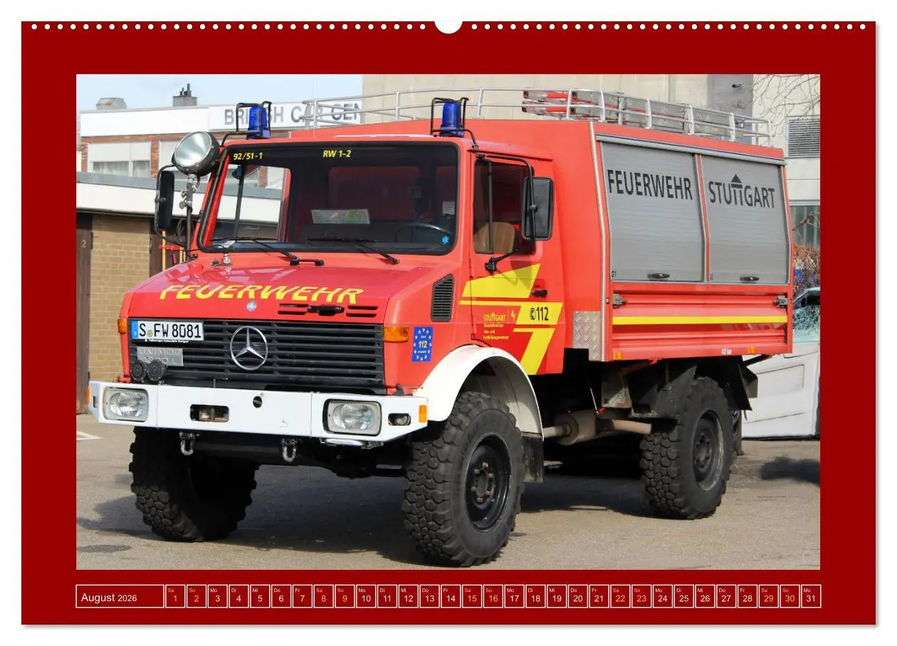 Bild: 9783457488119 | Unimog bei der Feuerwehr (Wandkalender 2026 DIN A2 quer), CALVENDO...