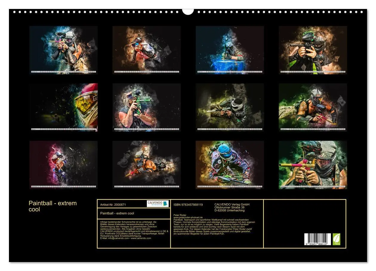 Bild: 9783457868119 | Paintball - extrem cool (Wandkalender 2026 DIN A2 quer), CALVENDO...