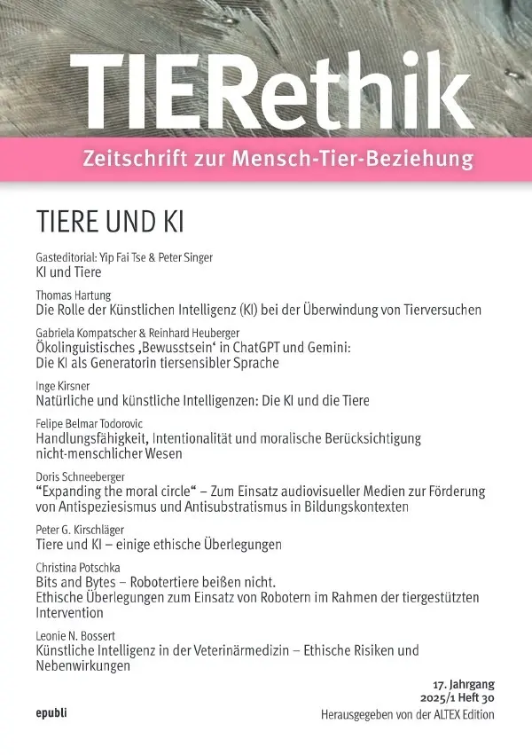 Cover: 9783819068119 | TIERethik (17. Jahrgang 2025/1) | Altex Edition | Taschenbuch | 248 S.