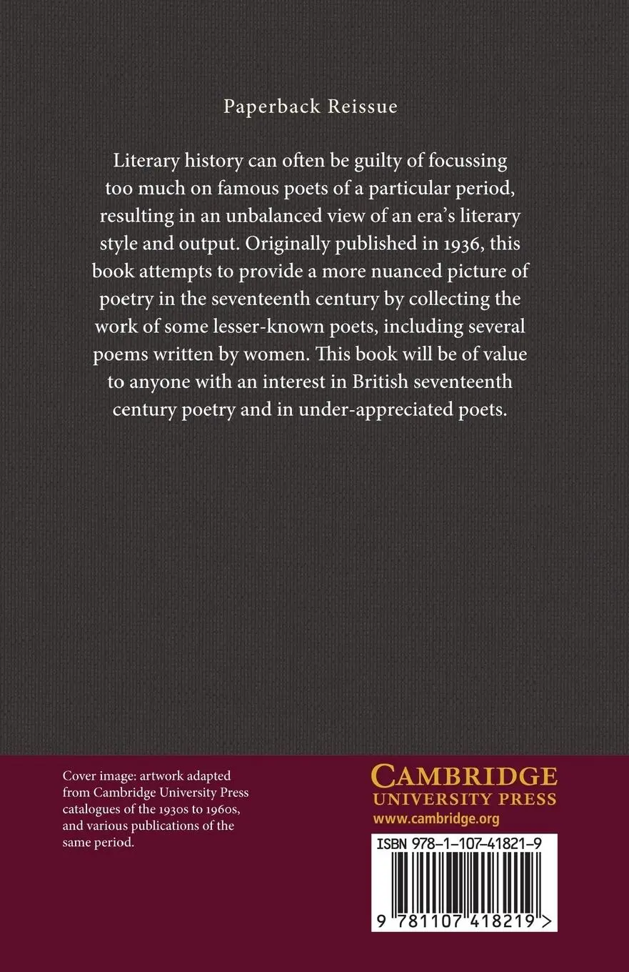 Rückseite: 9781107418219 | Rare Poems of the Seventeenth Century | L. Birkett Marshall | Buch