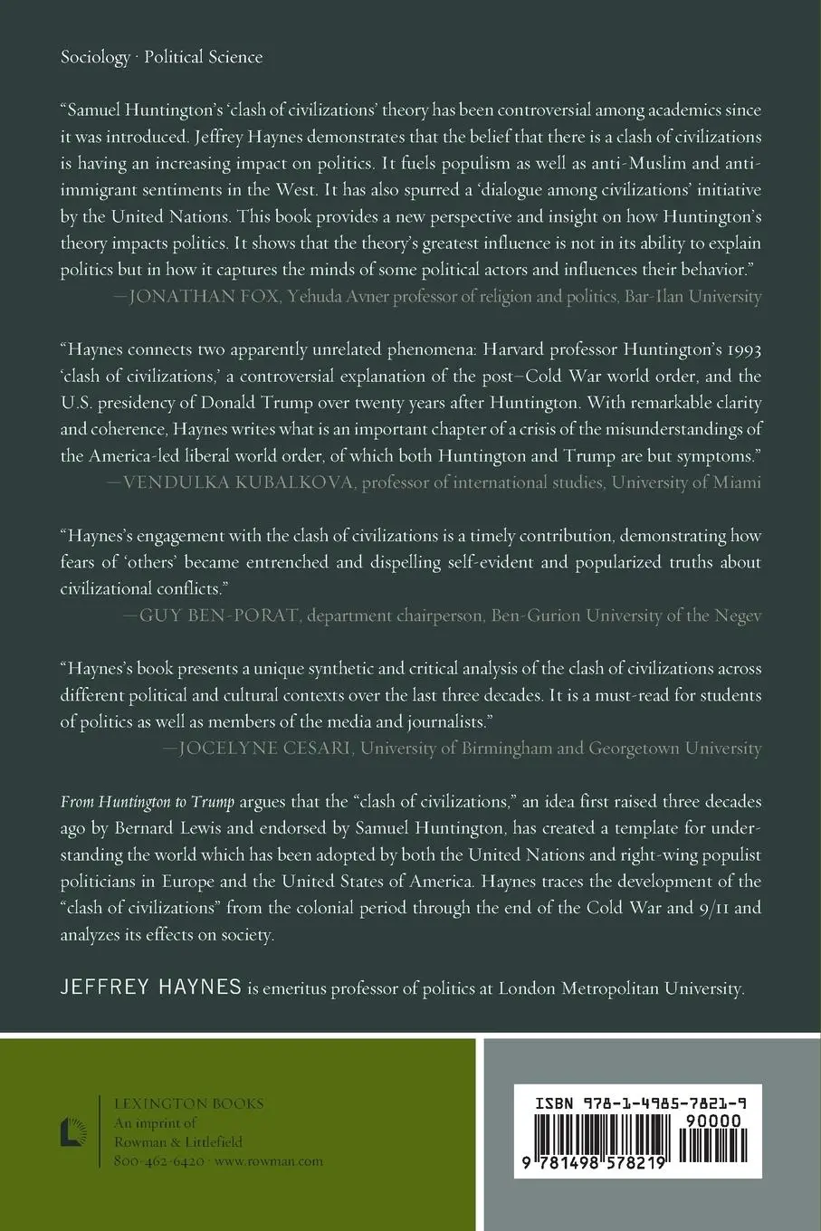Rückseite: 9781498578219 | From Huntington to Trump | Thirty Years of the Clash of Civilizations