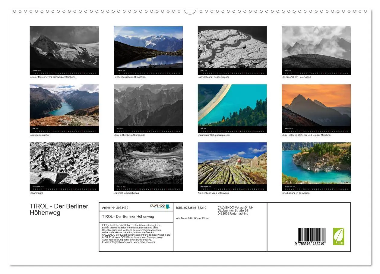 Bild: 9783516188219 | TIROL - Der Berliner Höhenweg (hochwertiger Premium Wandkalender...