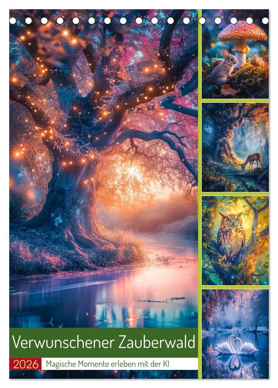 Cover: 9783516258219 | Verwunschener Zauberwald (Tischkalender 2026 DIN A5 hoch), CALVENDO...