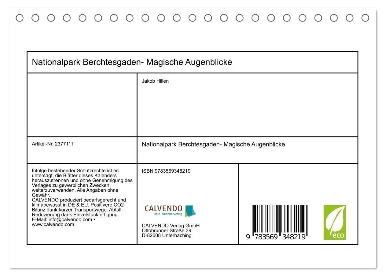 Bild: 9783569348219 | Nationalpark Berchtesgaden- Magische Augenblicke (Tischkalender...