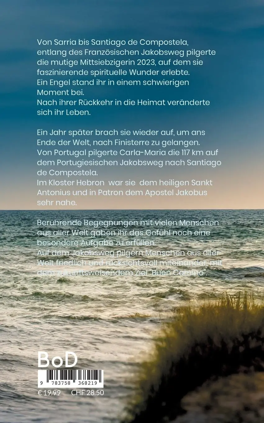 Rückseite: 9783758368219 | Jakobsweg 75 Pilgertagebuch von Carla-Maria | Cm Groß | Taschenbuch