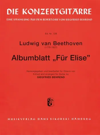 Cover: 9790003008219 | Albumblatt 'Für Elise' für Gitarre | Ludwig van Beethoven Cover: 9790003008219 | Albumblatt 'Für Elise' für Gitarre | Ludwig van Beethoven